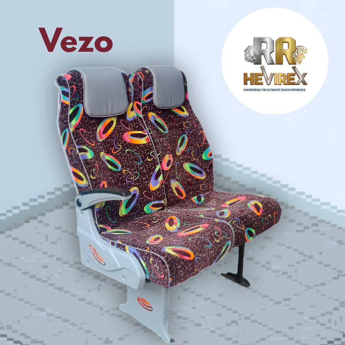 Vezo luxury 2+1 pushback bus seat, Omni bus series, RR Hevirex Coach Builders Karur